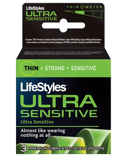 Lifestyles Male Sex Toys Lifestyles Condom Ultra Sensitive Lubricated 3 Pack