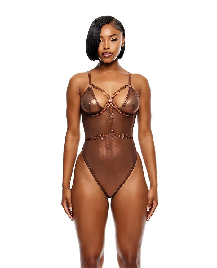 Liquid Metal Metallic Mesh Teddy Metallic Copper SM Forplay Female Sex Toys Liquid Metal Metallic Mesh Teddy Metallic Copper SM Forplay Female Sex Toys