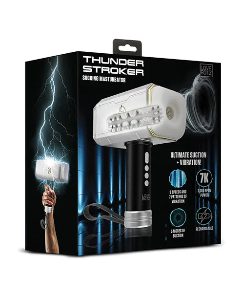 Lovebotz Male Sex Toys LoveBotz Thunder Rechargeable Stroker Sucking Masturbator SilverBlack