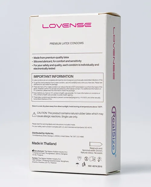 Lovense RealSize 54mm Condoms Box of 12 Lovense Female Sex Toys
