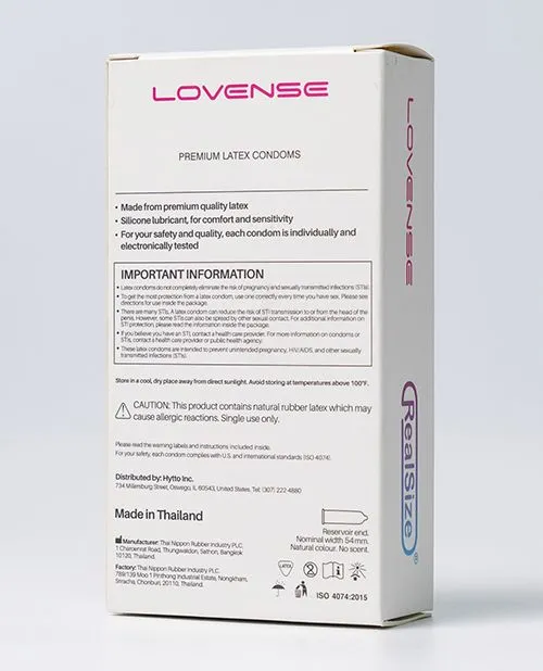Lovense RealSize Condoms Box of 12 Lovense Female Sex Toys