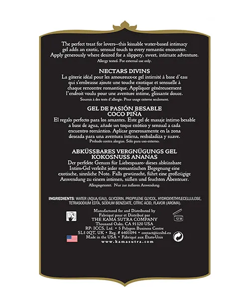 Lubricants Kama Sutra Divine Nectars Water Based Flavored Body Glide Lubricant 2oz Coconut Pineapple Divine Nectars Lubricants Kama Sutra Divine Nectars Water Based Flavored Body Glide Lubricant 2oz Coconut Pineapple Divine Nectars