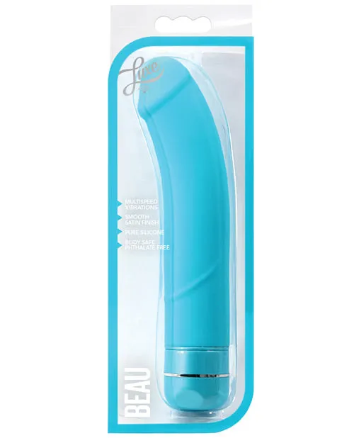 Luxe Female Sex Toys Luxe Beau Vibrating Silicone Dildo 85in Blue Luxe Female Sex Toys Luxe Beau Vibrating Silicone Dildo 85in Blue