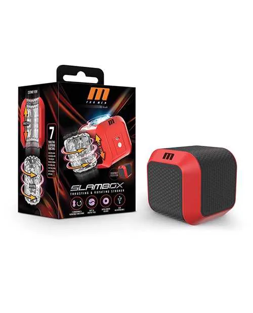 M For Men Male Sex Toys M for Men SlamBox Rechargeable Masturbator Red M For Men Male Sex Toys M for Men SlamBox Rechargeable Masturbator Red