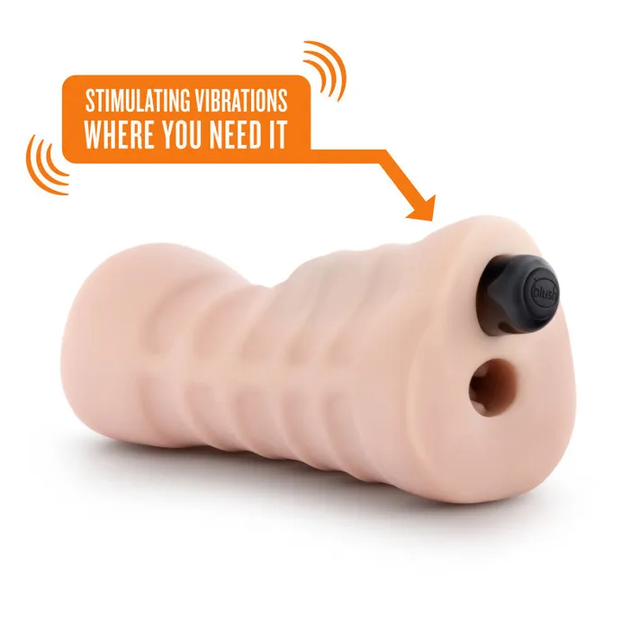 M for Men Rain Flesh Vibrating Vagina Stroker Blush Novelties Male Sex Toys