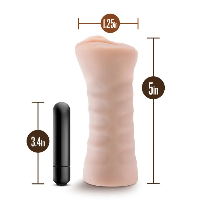 M for Men Rain Flesh Vibrating Vagina Stroker Blush Novelties Male Sex Toys