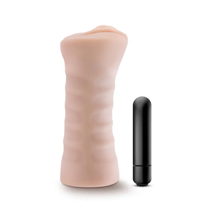 M for Men Rain Flesh Vibrating Vagina Stroker Blush Novelties Male Sex Toys