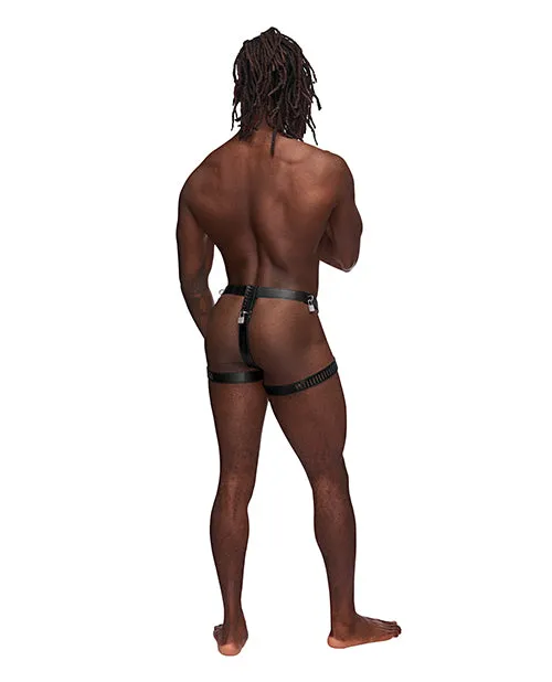 Male Power Anal Leather Scorpio Adjustable Waist Leg Band Thong Black OS Male Power Anal Leather Scorpio Adjustable Waist Leg Band Thong Black OS