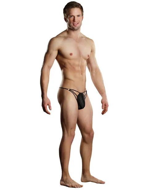 Male Power Anal Male Power Gstring wStraps Rings Black LXL