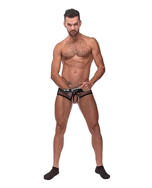 Male Power Male Sex Toys Cock Pit Fishnet Mini Cock Ring Short Black SM