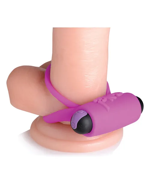Male Sex Toys Bang Bang Silicone Rechargeable Cock Ring and Bullet with Remote Control Purple
