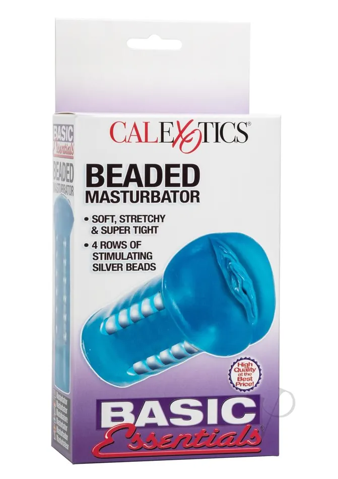 Male Sex Toys Basic Essentials Basic Essentials Beaded Masturbator 5in Blue Male Sex Toys Basic Essentials Basic Essentials Beaded Masturbator 5in Blue