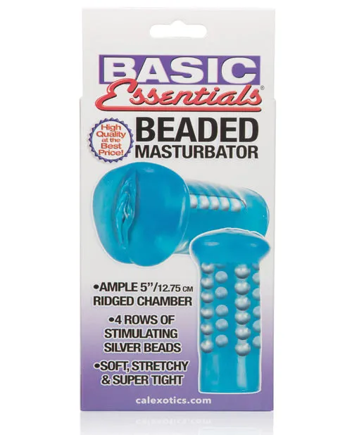 Male Sex Toys Basic Essentials Basic Essentials Beaded Masturbator 5in Blue Male Sex Toys Basic Essentials Basic Essentials Beaded Masturbator 5in Blue