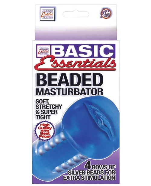 Male Sex Toys Basic Essentials Basic Essentials Beaded Masturbator 5in Blue Male Sex Toys Basic Essentials Basic Essentials Beaded Masturbator 5in Blue