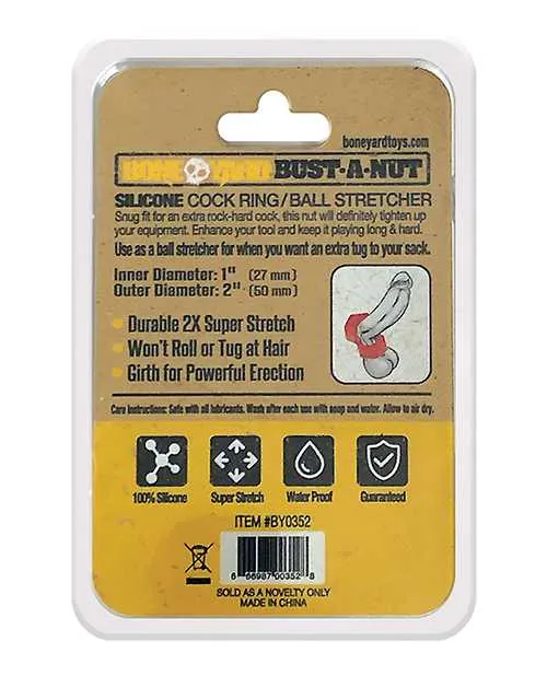 Male Sex Toys Boneyard Boneyard Bust A Nut 2X Stretch Silicone Ball Stretcher Red