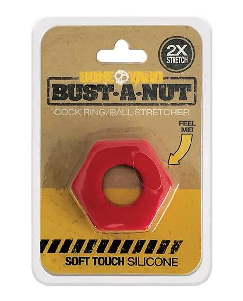 Male Sex Toys Boneyard Boneyard Bust A Nut 2X Stretch Silicone Ball Stretcher Red