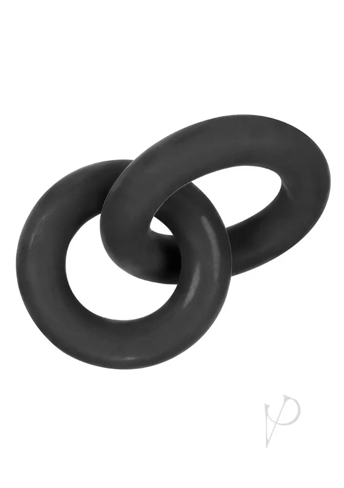 Male Sex Toys Hunkyjunk Duo Silicone Double Cock Ring Black Hunkyjunk