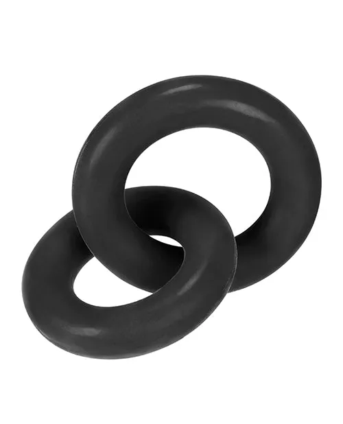 Male Sex Toys Hunkyjunk Duo Silicone Double Cock Ring Black Hunkyjunk