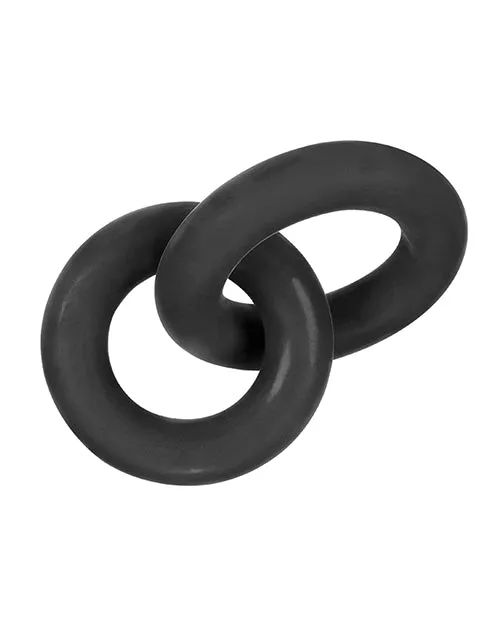 Male Sex Toys Hunkyjunk Duo Silicone Double Cock Ring Black Hunkyjunk