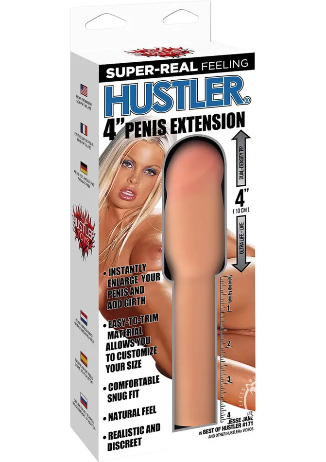 Male Sex Toys Hustler 4 Inch Penis Extension 8in Flesh Hustler Toys