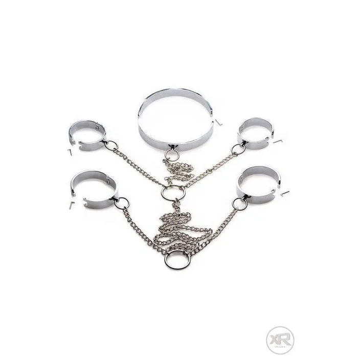Male Sex Toys Master Series 5 Piece Stainless Steel Shackle Set