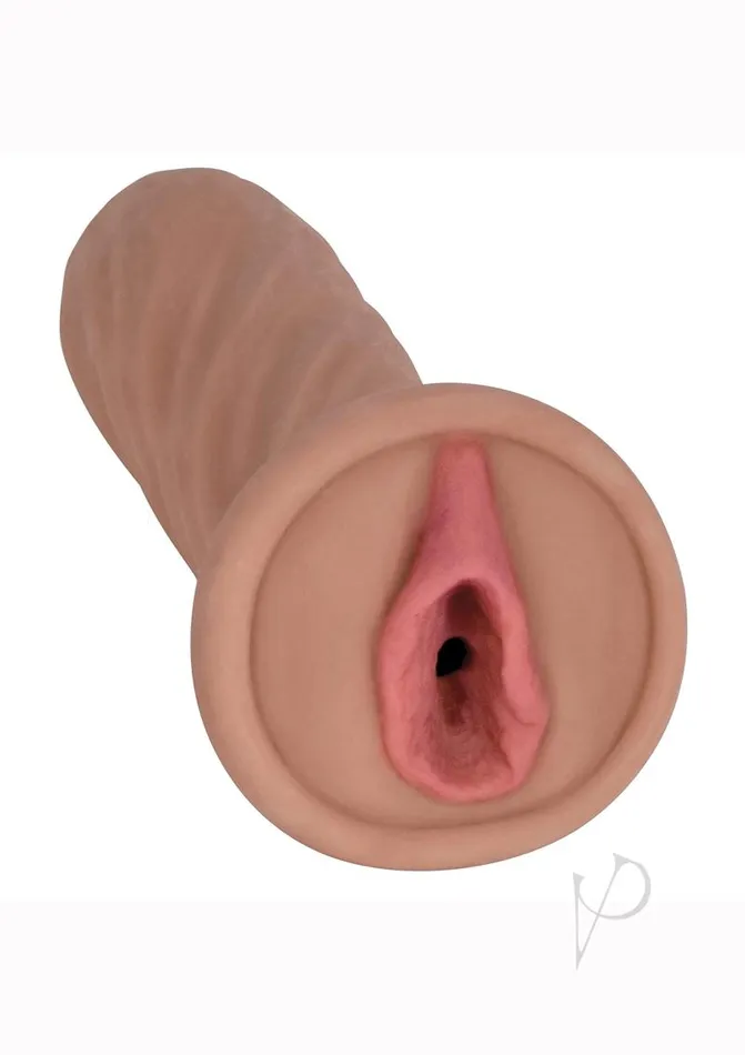 Male Sex Toys Mistress Mistress Brianna Vibrating BioSkin Dual Density Stroker Pussy Caramel
