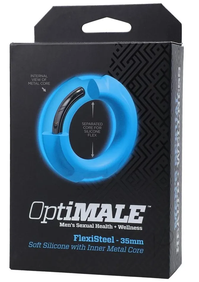 Male Sex Toys OptiMALE Flexisteel Soft Silicone With Inner Metal Core Cock Ring 35mm Blue Opti Male Male Sex Toys OptiMALE Flexisteel Soft Silicone With Inner Metal Core Cock Ring 35mm Blue Opti Male