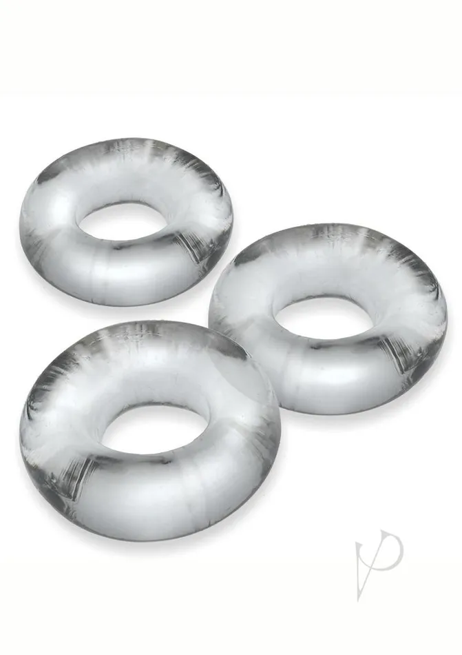 Male Sex Toys Oxballs Oxballs Fat Willy Jumbo Cock Ring 3 pack Clear
