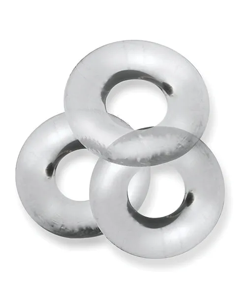 Male Sex Toys Oxballs Oxballs Fat Willy Jumbo Cock Ring 3 pack Clear