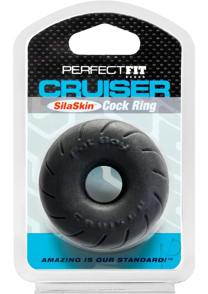 Male Sex Toys Perfect Fit Perfect Fit Cruiser SilaSkin Cock Ring Black