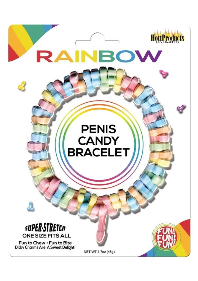 Male Sex Toys Rainbow Dicky Charms Multi Flavored Penis Shaped Candy In A Super Stretch Bracelet Male Sex Toys Rainbow Dicky Charms Multi Flavored Penis Shaped Candy In A Super Stretch Bracelet