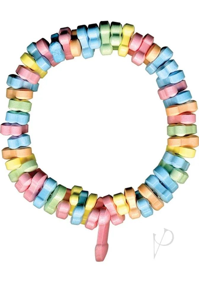 Male Sex Toys Rainbow Dicky Charms Multi Flavored Penis Shaped Candy In A Super Stretch Bracelet