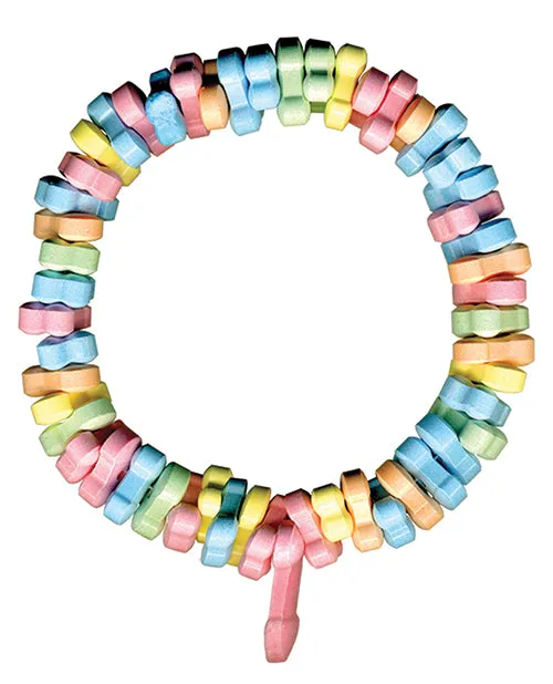 Male Sex Toys Rainbow Dicky Charms Multi Flavored Penis Shaped Candy In A Super Stretch Bracelet