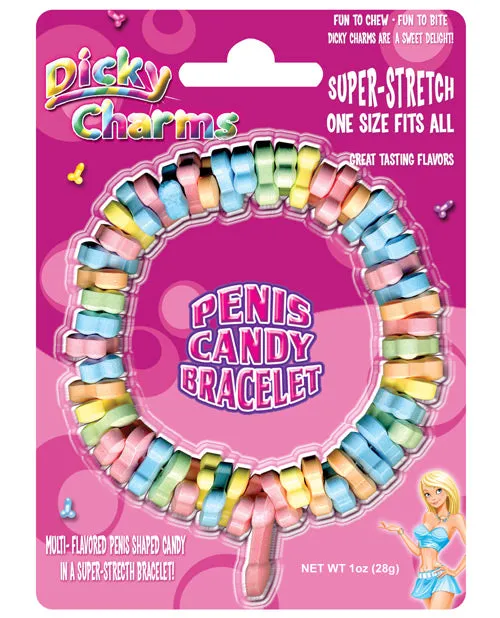 Male Sex Toys Rainbow Dicky Charms Multi Flavored Penis Shaped Candy In A Super Stretch Bracelet