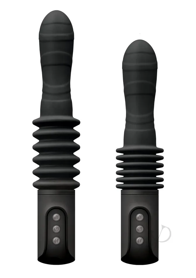 Male Sex Toys Renegade Renegade Rechargeable Deep Stroker Silicone Thrusting Vibrating Anal Wand Black