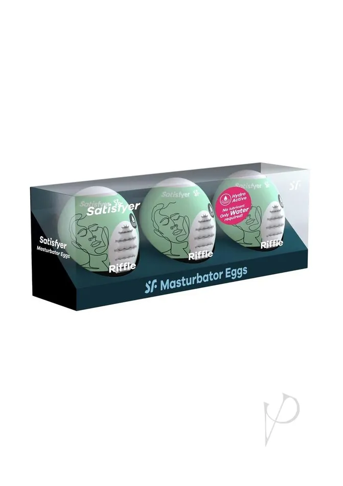 Male Sex Toys Satisfyer Satisfyer Masturbator Egg 3 Pack Set Riffle Green
