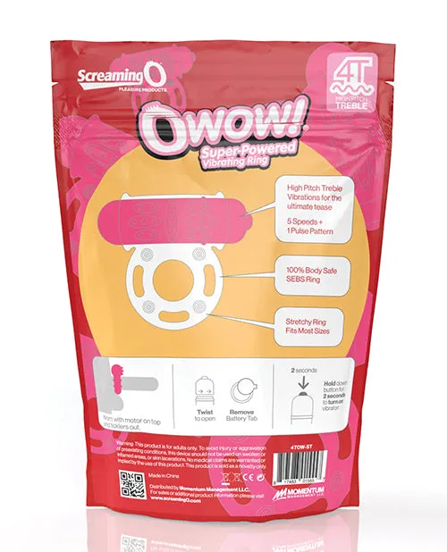 Male Sex Toys Screaming O Screaming O 4T O Wow Vibrating Ring Strawberry