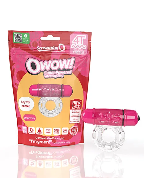 Male Sex Toys Screaming O Screaming O 4T O Wow Vibrating Ring Strawberry