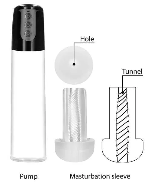 Male Sex Toys Shots Pumped Automatic Cyber Pump Masturbation Sleeve wFree Silicone Cock Ring Clear Pumped Male Sex Toys Shots Pumped Automatic Cyber Pump Masturbation Sleeve wFree Silicone Cock Ring Clear Pumped