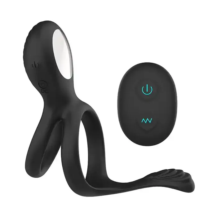 Male Sex Toys Wild Night Fantasies Luxury Double Cock Ring with Prostate Massager Male Sex Toys Wild Night Fantasies Luxury Double Cock Ring with Prostate Massager