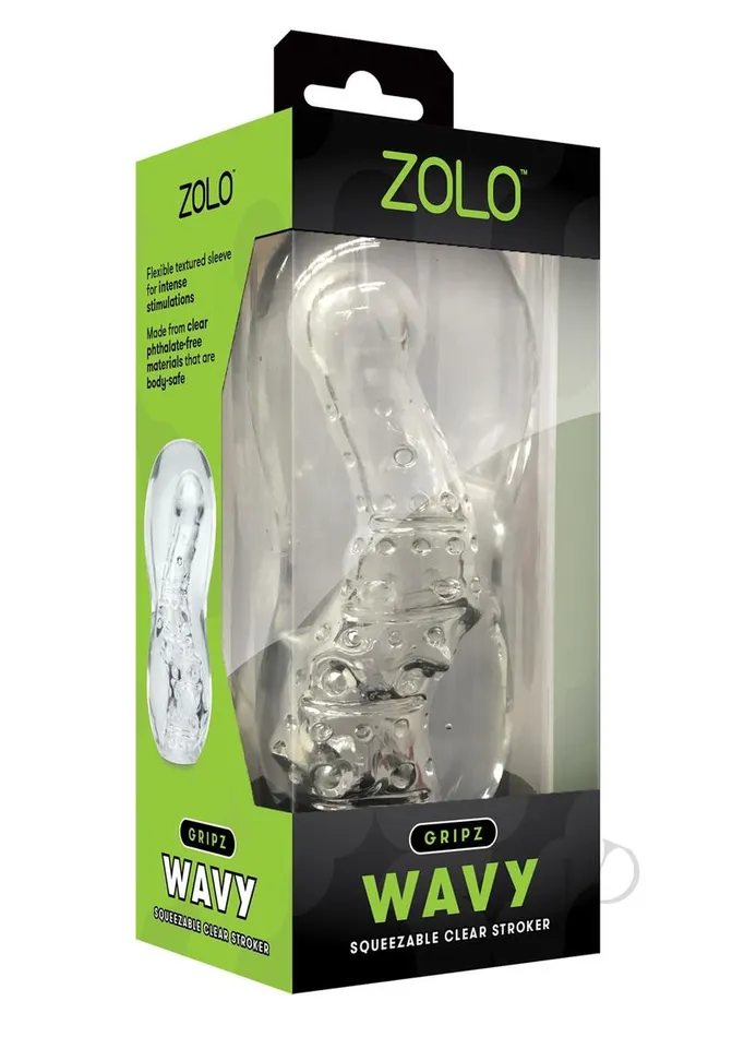 Male Sex Toys Zolo ZOLO Gripz Wavy Stroker Masturbator Clear