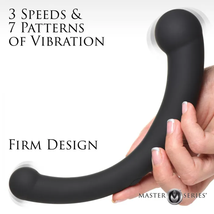 Master Series Female Sex Toys 10X VibraCrescent Vibrating Silicone DualEnded Dildo
