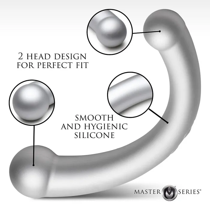 Master Series Female Sex Toys 10X VibraCrescent Vibrating Silicone DualEnded Dildo