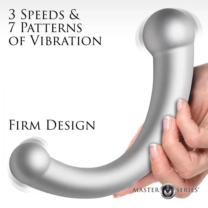 Master Series Female Sex Toys 10X VibraCrescent Vibrating Silicone DualEnded Dildo