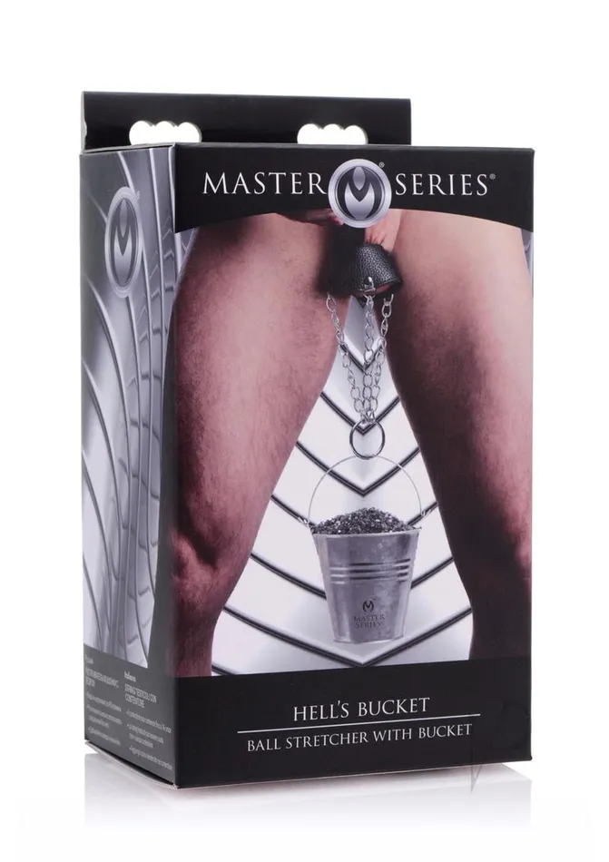 Master Series Hells Bucket Ball Stretcher with Bucket Silver Master Series Male Sex Toys Master Series Hells Bucket Ball Stretcher with Bucket Silver Master Series Male Sex Toys