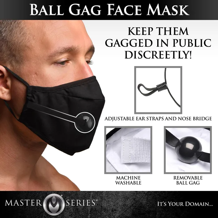 Master Series Male Sex Toys Under Cover Ball Gag Face Mask