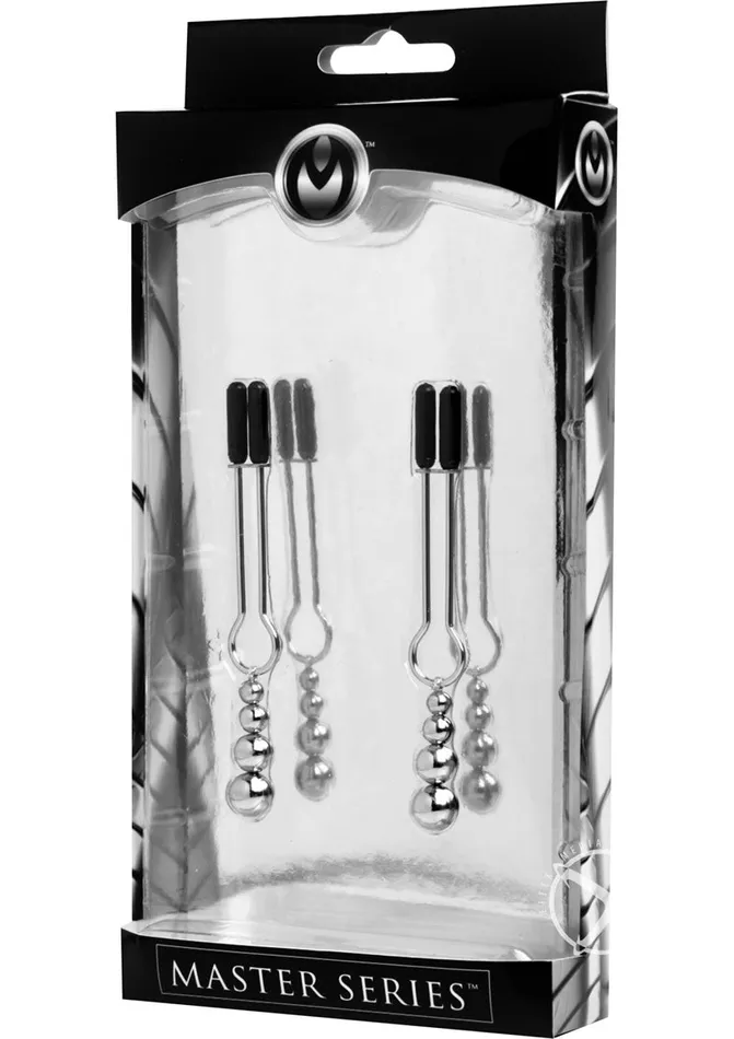 Master Series Master Series Adorn Triple Bead Nipple Clamp Set Black Anal
