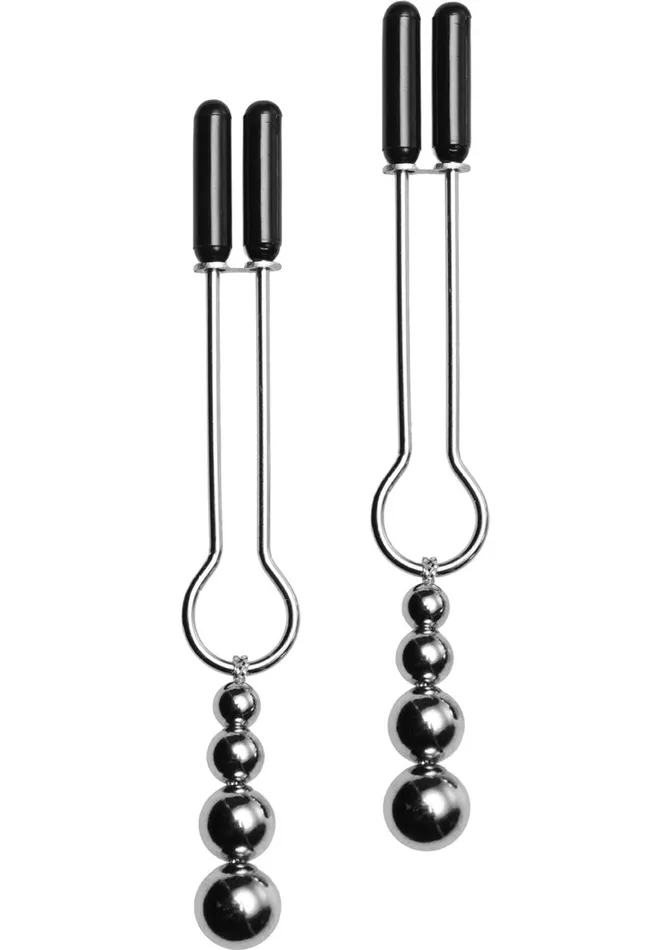 Master Series Master Series Adorn Triple Bead Nipple Clamp Set Black Anal