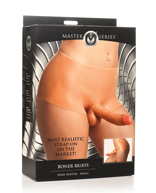 Master Series Master Series Boner Brief Penis Panties with Posable Dildo Small Vanilla Male Sex Toys
