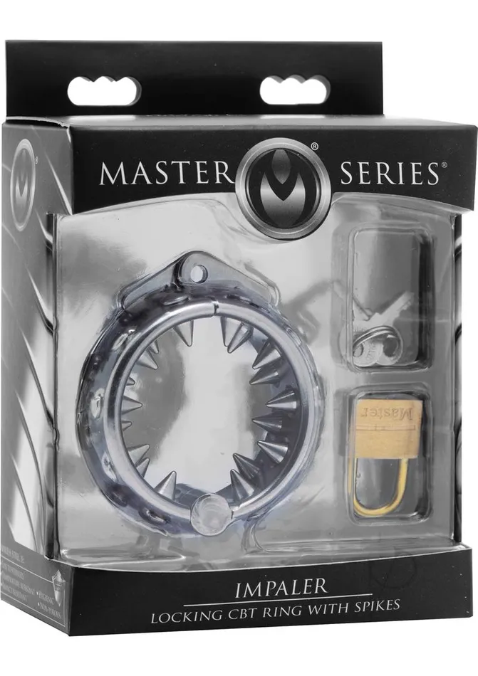 Master Series Master Series Impaler Locking CBT Ring with Spikes Silver Male Sex Toys Master Series Master Series Impaler Locking CBT Ring with Spikes Silver Male Sex Toys